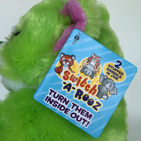 🔥3 For $20🔥New w/Tag Cat Green/White Reversible Plush Switch-A-Rooz 8" (20cm) - Picture 10 of 15
